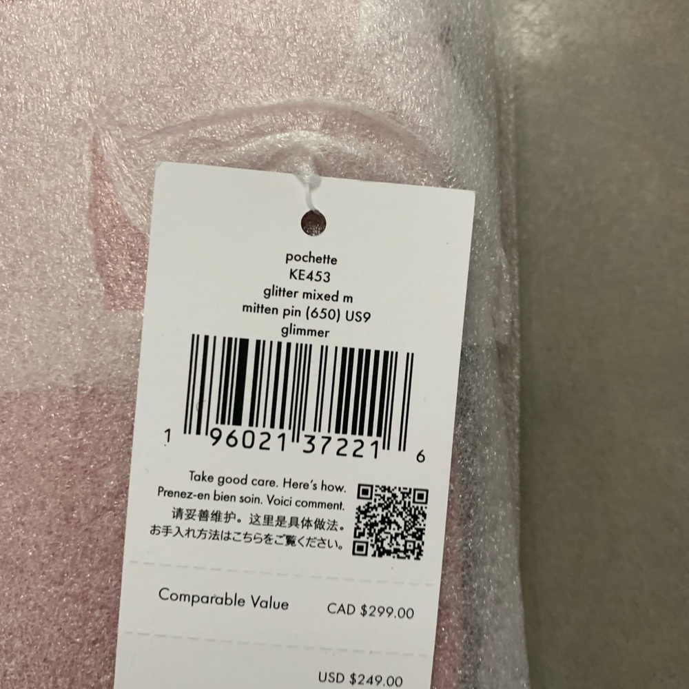 NWT Kate Spade Glimmer Glitter Pochette in Mitten Pink - Picture 5 of 7